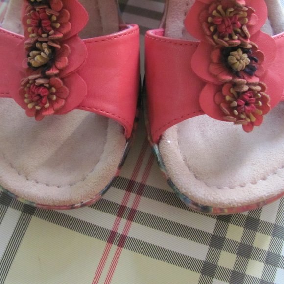 Rieker Red Floral Heeled Sandals - Picture 5 of 8